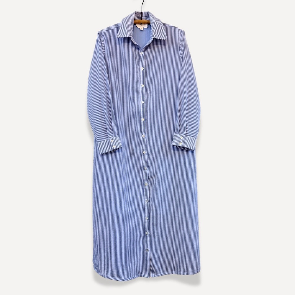 Tuckernuck Pomander Place Blue Stripe Griffin Dress Relaxed Maxi Size Medium